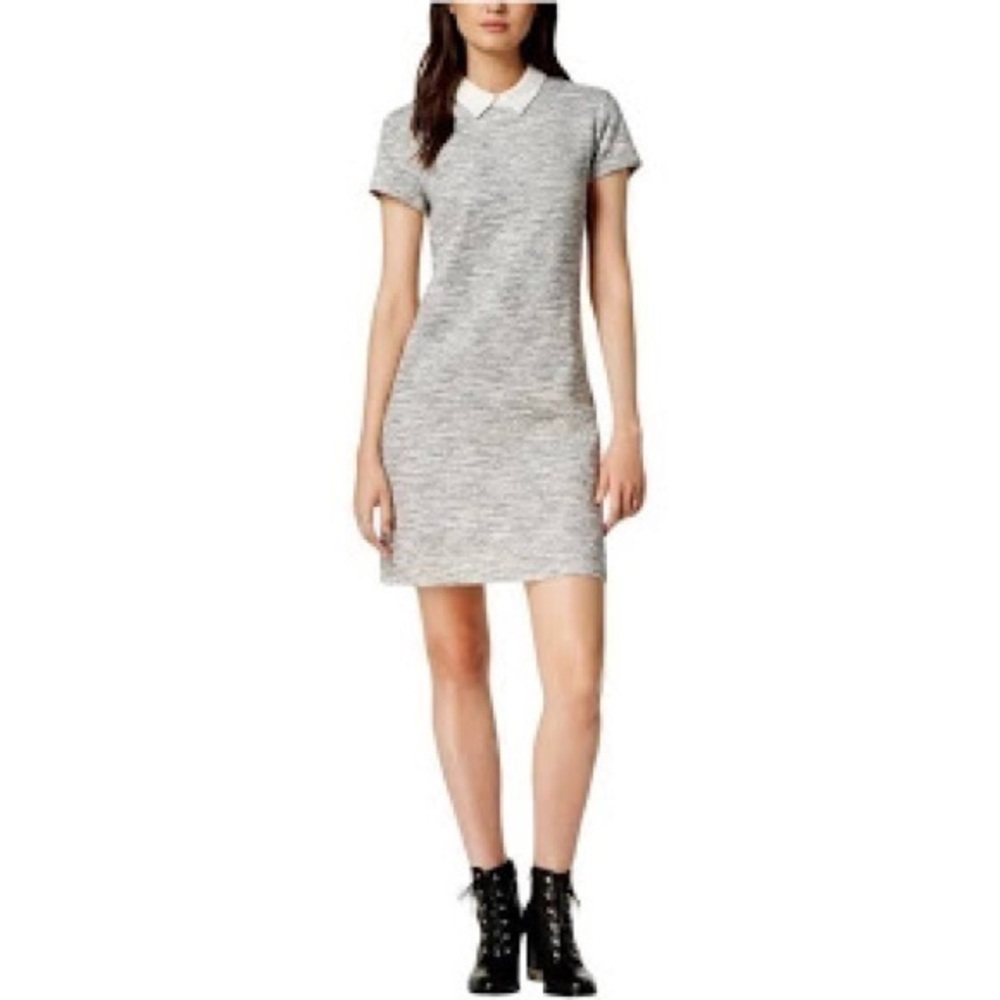 New Maison Jules Quilted Collared Mini Dress